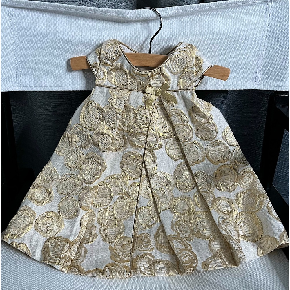 Gold Roses Formal Baby Dress
